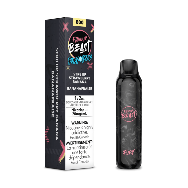 FLAVOUR BEAST FURY 800 - STR8 UP STRAWBERRY BANANA ICED (2ML/20MG)