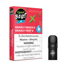 FLAVOUR BEAST PODS - GNARLY GREEN D (3X2ML/20MG)